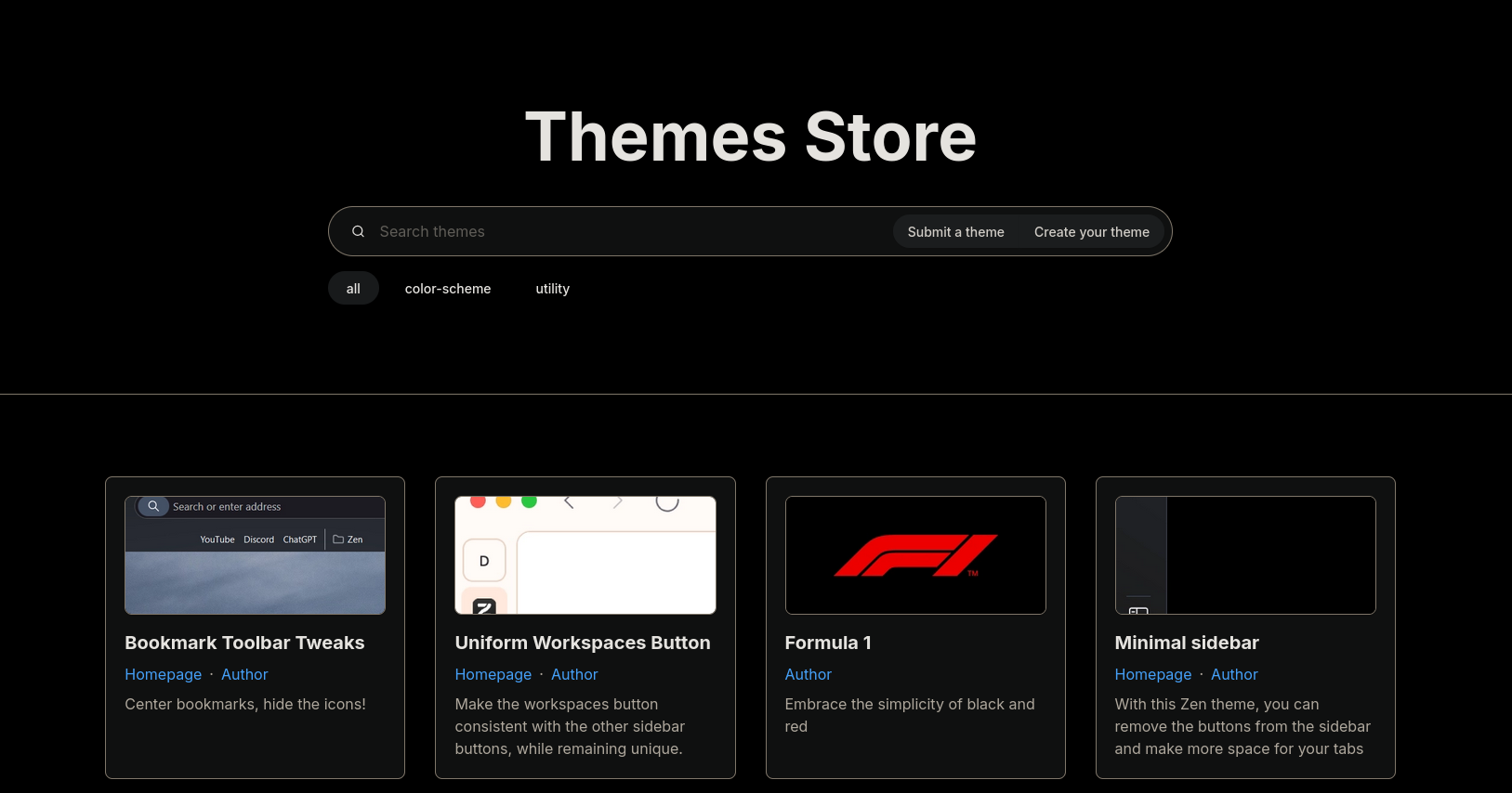 Zen Browser's themes